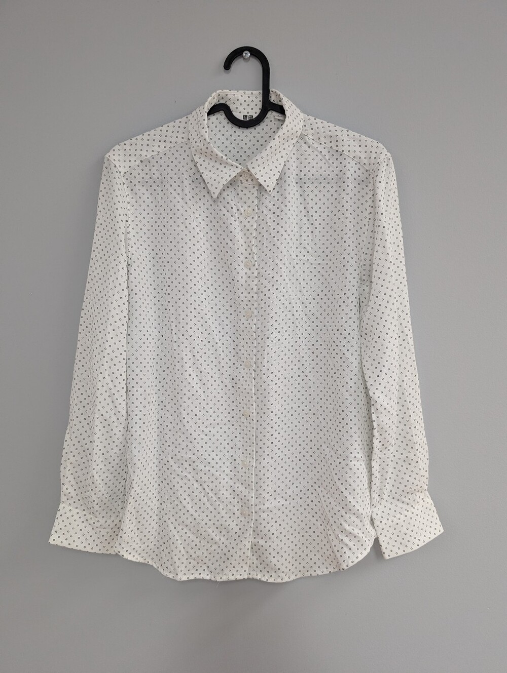 Uniqlo Button-Down Shirt w/ Small Black Dot Print Japan Size S (Fits like US XS)